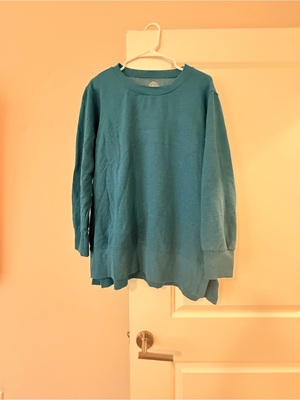 St. John's Bay Teal Long-Sleeve Crewneck Sweatshirt